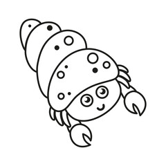 vector black and white hermit crab icon