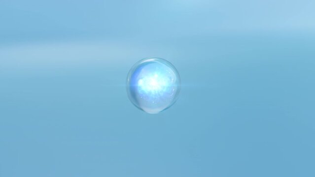 Combining liquid bubbles results in nourishing therapy. Macro Shot's components combine to create a serum. a serum for cosmetics is mixed with drops. 3D Animated fluid blob in a metaball's morph