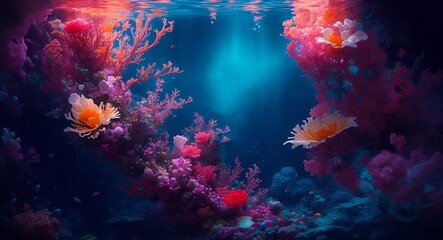 Fototapeta na wymiar A Colorful Sea Coral Reef