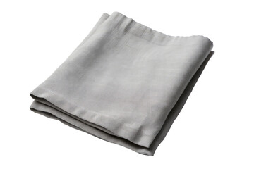Grey Cotton Napkin On Isolated Transparent Background, Png. Generative AI