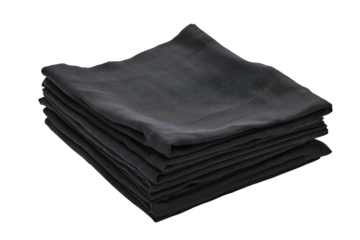Black Cotton Napkin On Isolated Transparent Background, Png. Generative AI