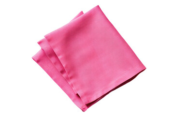 Pink Cotton Napkin On Isolated Transparent Background, Png. Generative AI