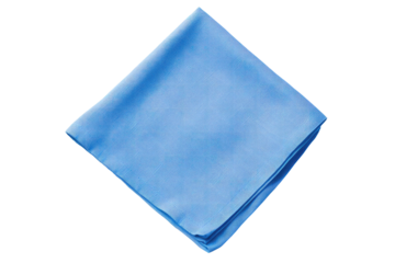 Blue Cotton Napkin On Isolated Transparent Background, Png. Generative AI