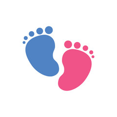 Baby footprint vector feet icon 