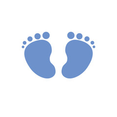Baby footprint vector feet icon 