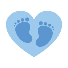Baby footprint vector feet icon 