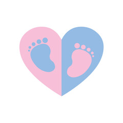 Baby footprint vector feet icon 