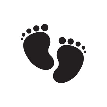 Baby footprint vector feet icon 