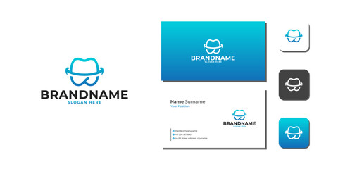 Smile Tooth Logo Template Bundle With Business Card And Icon vector