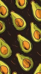 a lot of avocado cut pattern screensaver for you, ai generation