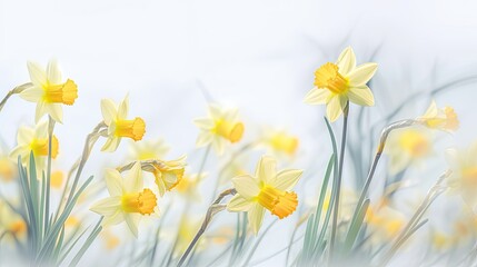 Daffodils photo realistic illustration - Generative AI.