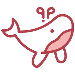 WHALE line icon,linear,outline,graphic,illustration