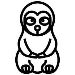 SLOTH line icon,linear,outline,graphic,illustration