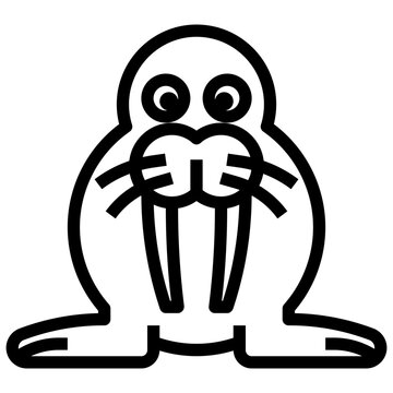 recommend clip art: WALRUS line icon,linear,outline,graphic,illustration