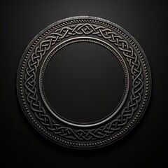 Abstract celtic design on vintage graphic design template on black background Generative AI illustrations