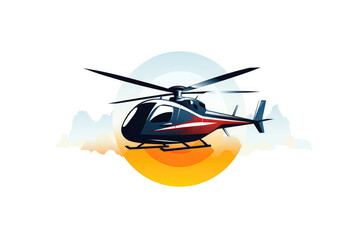Helicopter Logo On White Background. Generative AI