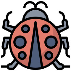 LADYBUG line icon,linear,outline,graphic,illustration