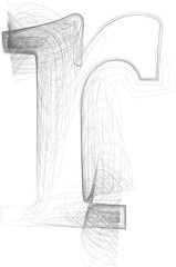 doodle digital drawn sketch Letter r