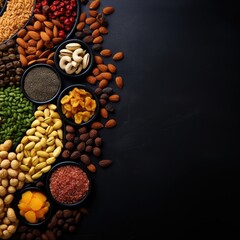 Web background with healthy nuts