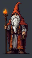 Pixel art wizard character for RPG game, character in retro style for 8 bit game