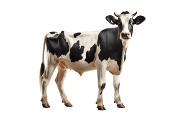 Naklejka na ściany i meble Dairy Cow on Transparent Background. Generative AI
