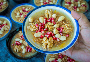 Traditional delicious Turkish dessert; Ashura (Asure)