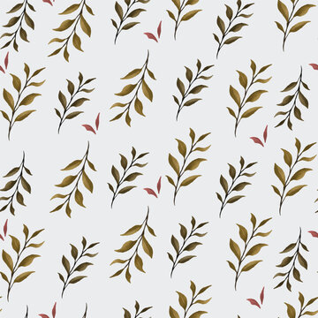 Free vector seamless pattern of watercolor leaves for textile