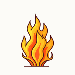 Fire image. Cute cartoon image of bonfire. Vector illustration