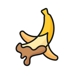 An amazing chocolate dipped banana vector design, modern flat style