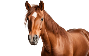Horse Face Shot on Transparent Background. Generative AI