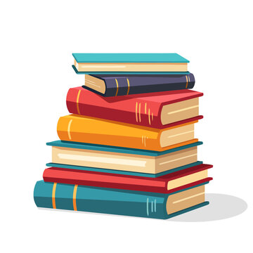 Stack of books. Image of stack of books isolated. Education concept.