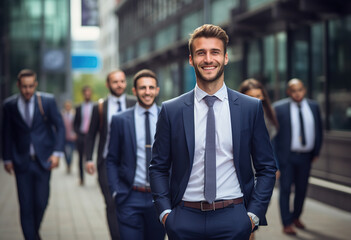 Business men in blue suite