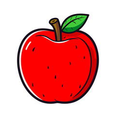 Apple icon. Cute image of an isolated red apple. Vector illustration.
