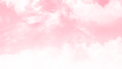 Sky clouds landscape light background. Sugar cotton pink clouds vector design background. Glamour fairytale backdrop. Plane sky view with stars and sunset. Watercolor style texture. Delicate card. Ele