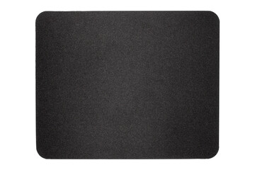 A computer mouse pad on a white background.Mouse pad made of thick black fabric.