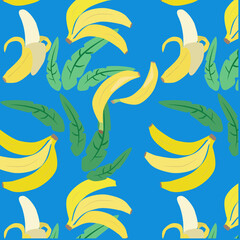 Seamless bright vector pattern. Bananas