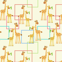 seamless vector pattern with giraffe 