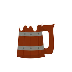 Classic Wooden beer mug with foam