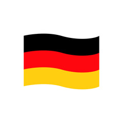 German Flag Waving vector illustration on white background.