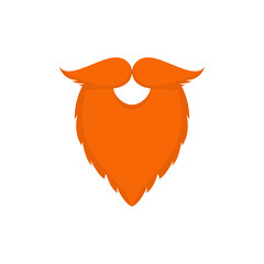 Flat beard and moustache vector illustration on white background