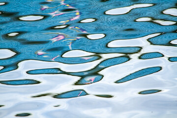 Abstract blue water reflection patterns.