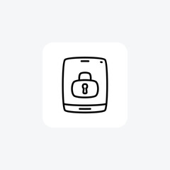 Mobile Lock Line Icon