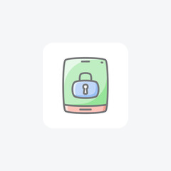Mobile Lock Awesome Lineal Icon