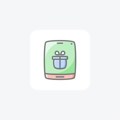 Mobile Gift Awesome Lineal Icon