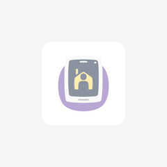 Mobile Home Flat Rounded Icon