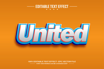 United 3D editable text effect template