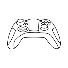 video game controller line art icon design black and White vector.