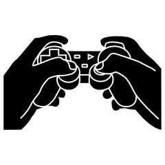 hand holding game controller vector icon design.