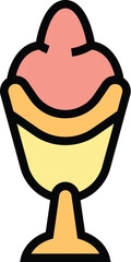 Cherry gelato icon outline vector. Ice cream. Cold dessert color flat