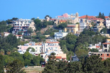Paphos town, Cyprus - Mediterranean Sea resort. Urban landscape.